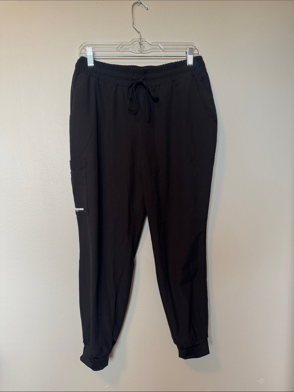 Skechers by Barco Black Drawstring Scrub Jogger Pants